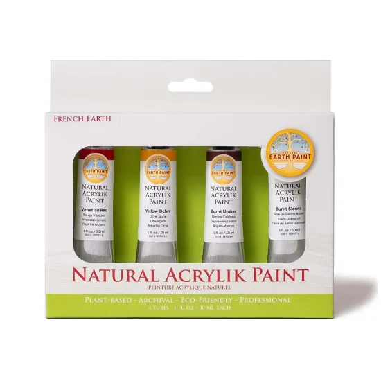 Natural Acrylik Paint 4-Colour Box Set, Plant-Based Non-Toxic