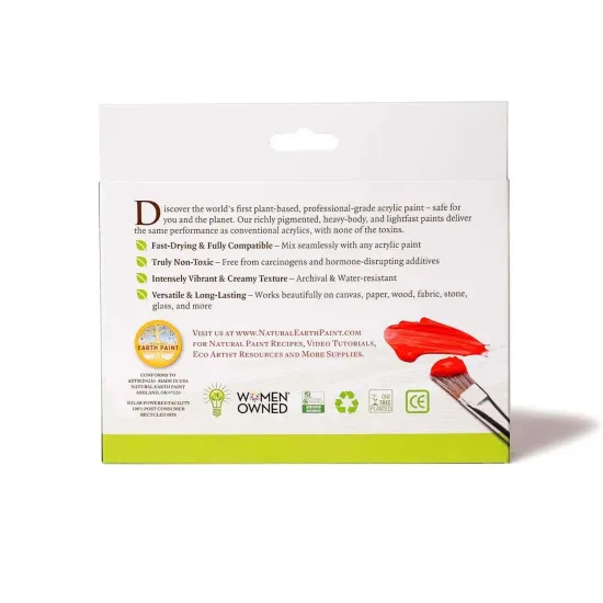 Natural Acrylik Paint 4-Colour Box Set, Plant-Based Non-Toxic